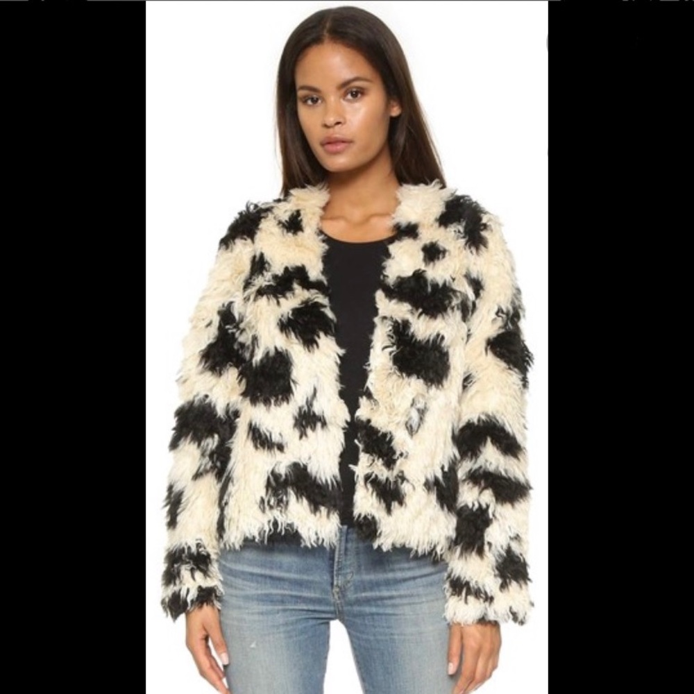Tibi Navy and Cream Cozy Jacket (SMALL)